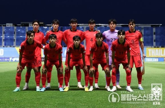 AFC U-17 아시안컵 당시 U-17 대표팀의 모습.