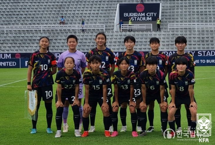 지난 9월 AFC U-17 여자 아시안컵 2차 예선 이란전에 출전한 U-17 대표팀의 모습.