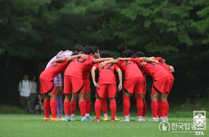 2022년 U-15 한일교류전 당시 남자 U-15 대표팀 모습
