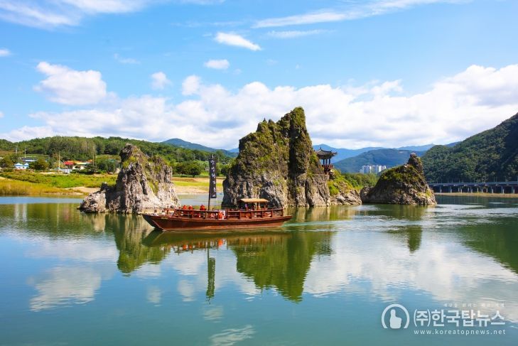 도담삼봉 황포돛배