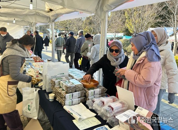 제53회 강진 청자축제장을 찾은 관광객들이 직거래장터에서 쇼핑을 하고 있다.