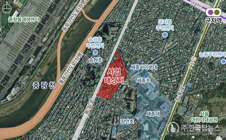 위치도(광진구 군자동 341-17번지 일원)