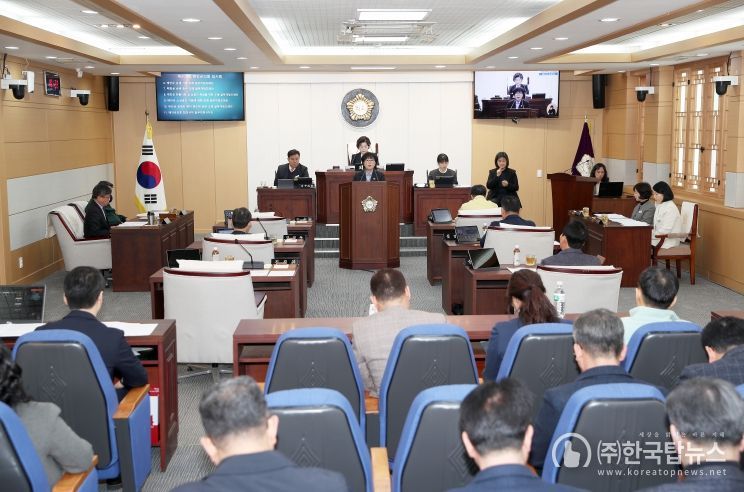 28일 태안군의회 본회의장에서 열린 제309회 태안군의회 임시회 모습