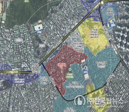 상도동 242번지 일대 모아타운 구역 위치도