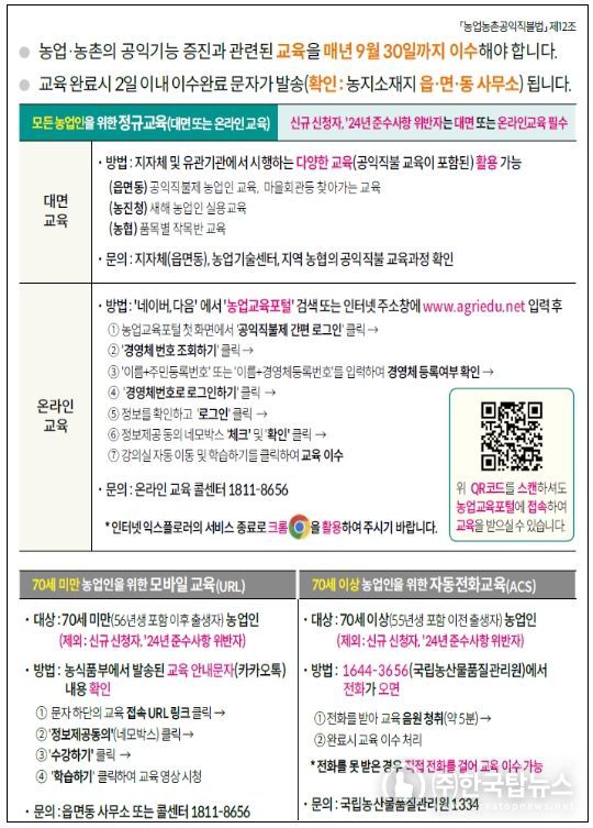 공익직불 교육과정 및 이수방법