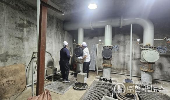 지하차도 배수펌프 교체 관련 시운전 모습